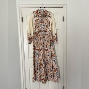Sezane Bella Linen maxi shirt dress